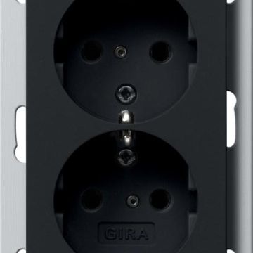 Gira 2731005 SCHUKO 2-way System 55 sw socket SCHUKO