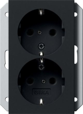 Gira 2731005 SCHUKO 2-way System 55 sw socket SCHUKO