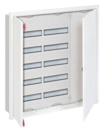 ABB Striebel & John U53M small distribution board, flush-mounted 5-row, with cover frame and door, 2CPX030147R9999
