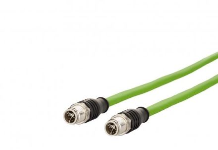 METZ CONNECT M12 connector straight 8-pin X-coded 5.0m connection cable, 142M2X11050