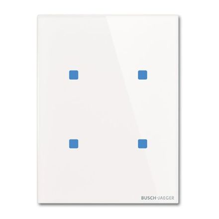 BUSCH-JAEGER TB/U4.7.11-CG KNX pushbutton sensor standard tacteo | 4-fold, vertical | glass white | 115x86mm