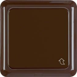 Berker 471801 SCHUKO socket with hinged cover and frame brown, glossy wg Up IP44