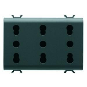 Gewiss GW12209 3-way 2P+PE 16A P17-11 2-P ital stand black socket