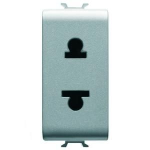 Gewiss GW14287 1M 2P 15A EUROUSA Standard Titanium Socket