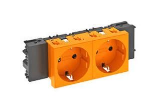 OBO Bettermann STD-D0C ROR2 0° 2-way socket SCHUKO, 6120364