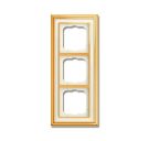 Busch-Jaeger 1723-838 cover frame, 3-way frame polished brass ivory white