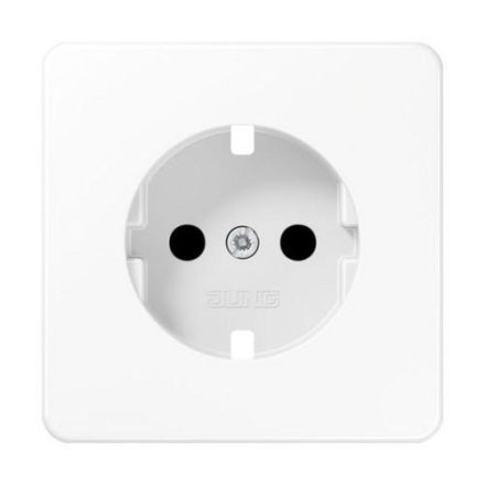 Jung CD520KIBFWWPL cover for SCHUKO® sockets, integrated increased contact protection, SAFETY+, CD series, alpine white
