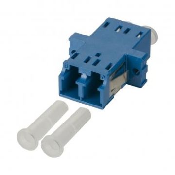 METZ CONNECT OpDAT LC duplex SM blue ceramic sleeve coupling, 15090074-I