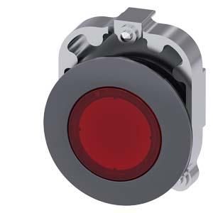 Siemens 3SU1061-0JB20-0AA0 push button illuminated 30mm round metal matt red