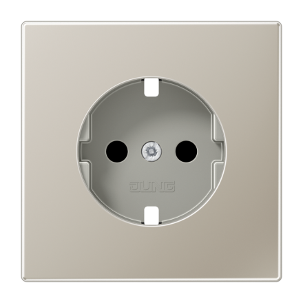Jung ES1520KIPL cover for SCHUKO® sockets, integrated increased contact protection, SAFETY+, LS series, stainless steel