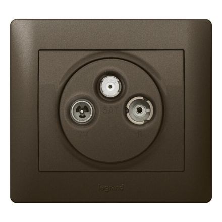 Legrand 771289 TV cover 3-hole Hirschm. Galea dark bronze, (Bronze)