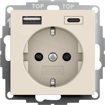 Gira 245901 SH USB voltage supply 2f type A/C Sys 55 cw socket SCHUKO