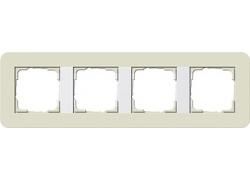 Gira 0214417 cover frame 4f Gira E3 sand/pure white