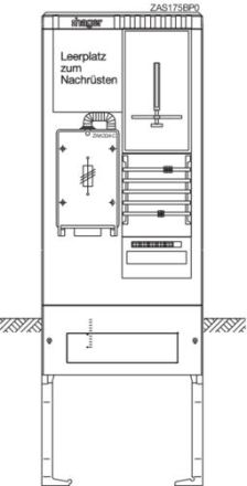 Hager ZAS175BP0 meter connection column 1Z+1LP 2-field 277x583x1710