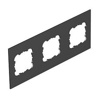OBO Bettermann T12L/P3S/9011 black 3xEK 213x88mm cover plate, 7408188