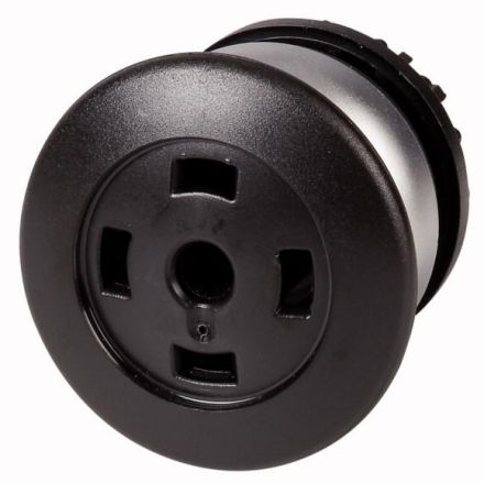 Eaton M22-DP-SX mushroom pushbutton, black, without key plate, momentary, 216728