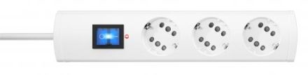 Kopp 234402005 DUOversal Plus 3-way white 1.4m ÜS power strip