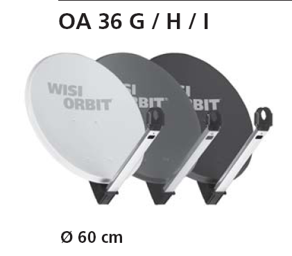 WISI OA36I Red 60cm offset mirror, ALU