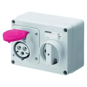 Gewiss GW66018 horizontal with housing 32A/3 pin 400V IP44 socket
