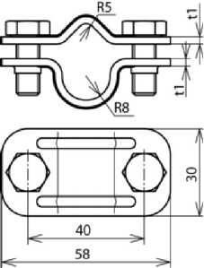 Dehn & Söhne 459019 Uni-disconnect clamp Niro for Rd 16/8-10mm
