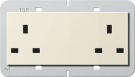 Gira 278201 double socket BS 13 A System 55 BS 80 cream white
