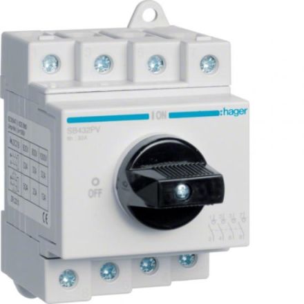 Hager SB432PV switch DC 4-pole 1000V 32A