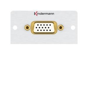 Kindermann 7444000501 VGA HD15 socket with cable breakout connection panel half panel 50x50mm