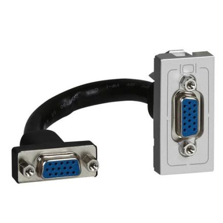 Legrand 079377 Mosaic HD15 1mod prev.incl.cable alu connection unit