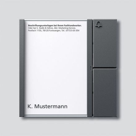 Siedle TM 612-1 DG button module in dark grey mica