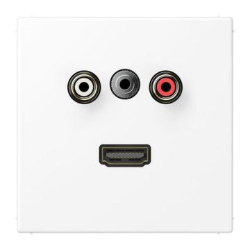 Jung MALS1082WWM multimedia connection system Cinch audio / mini jack 3.5 mm / HDMI, LS series, snow white matt