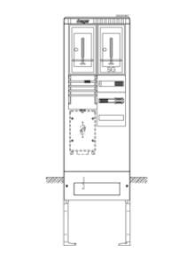 Hager ZAS205BA7 meter connection column 1Z+1TSG 2-field 277x583x2010