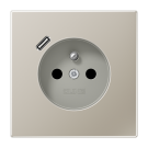 Jung ES1520F-18C socket, French/Belgian system 16 A 250 V ~, with USB charger 1 x type C, integrated increased contact protection, SAFETY+, LS series, stainless steel