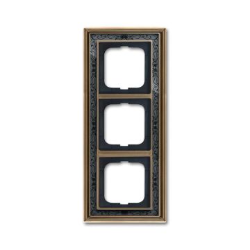 Busch-Jaeger 1723-843 cover frame, 3-way frame antique brass decor anthracite