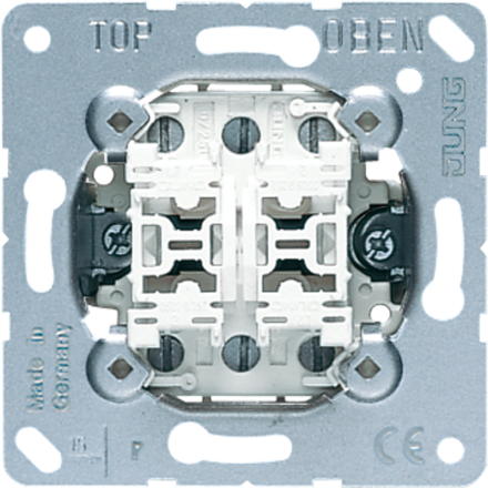 Jung 532-4U Multi-Switch, split rocker, double button with 2 x 2 NO contacts (potential-free) and zero position, 10 A 250 V ~