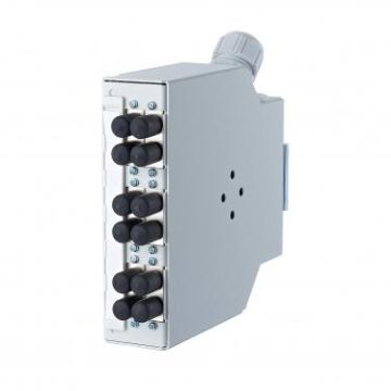 METZ CONNECT 6xSC-Duplex coupling phosphor bronze fiber optic distributor Opdat Reg+ light gray, 150240C30610E