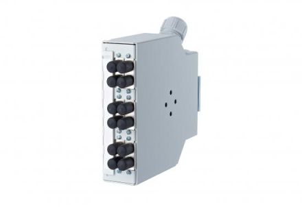 METZ CONNECT 6xSC-Duplex coupling phosphor bronze fiber optic distributor Opdat Reg+ light gray, 150240C30610E