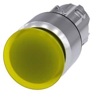Siemens 3SU1051-1AA30-0AA0 mushroom pushbutton illuminated 22mm round yellow 30mm