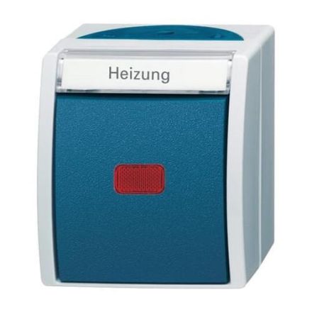 Busch-Jaeger 2601/2 SKWNH-53 rocker control switch/heating switch, off, 2-pole grey/blue-green