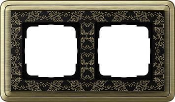 Gira 0212662 2-way cover frame ClassiX Art bronze-black