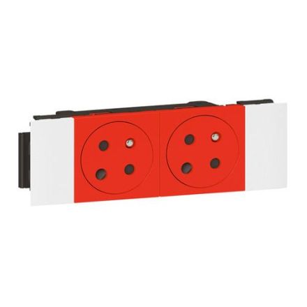 Legrand 077122L Mosaic 2-f.Snap-On EBS rt socket SCHUKO