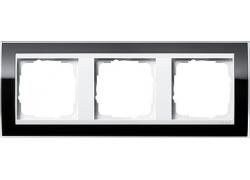 Gira 0213733 3-way cover frame for pure white Gira Event Clear Black