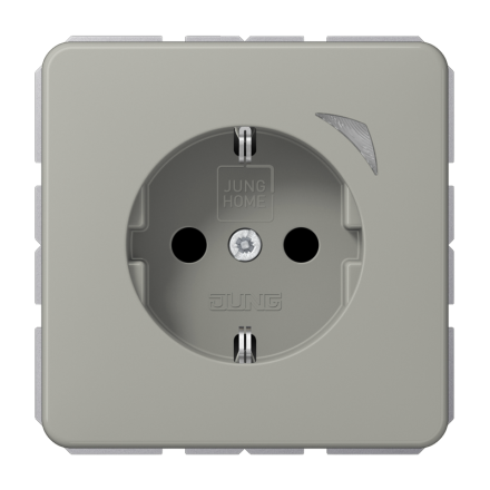 Jung BTCD1521SPT SCHUKO socket, 16 A 250 V ~, screw terminals, with function display, integrated increased contact protection, SAFETY+, thermoplastic painted, CD series,