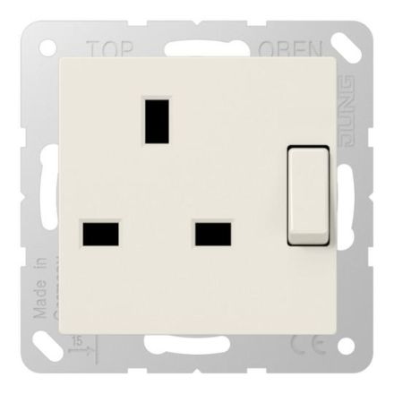 Jung A3171 switchable socket, British Standard, 13 A 250 V ~, screw terminals BS 1363-1, 4 mm2, without claws, integrated increased contact protection, SAFETY+