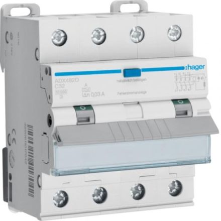 Hager ADX482D FI/LS switch 4-pole 10kA C32A 0.03A A