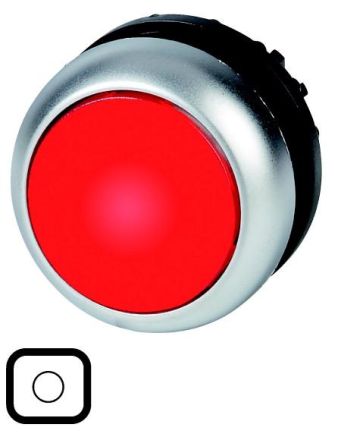 Eaton M22S-DL-R-X0 illuminated pushbutton, flat, red 0, momentary, 216937