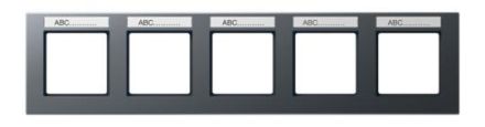 Jung AC5850BFNAANM frame 5-way, with label field, horizontal mounting, thermoplastic painted, A CREATION, matt anthracite