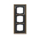 Busch-Jaeger 1723-845 cover frame, 3-way frame brass antique anthracite