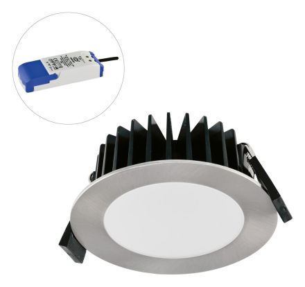 EVN L44101340 P chr sat. IP44 10W 4000K 750lm 90° LED recessed ceiling spotlight