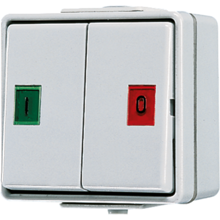 Jung 639W double button, 2 changeover contacts, 10 A 250 V ~, IP 44, WG 600