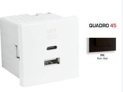 EFAPEL USB DOUBLE CHARGER TYPE A AND TYPE C 2 MOD MB